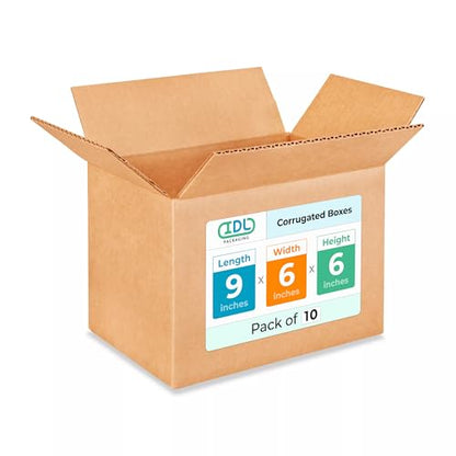 Small Moving & Shipping Boxes 9x6x6 inches (10-Pack) - Extra Strength 200 lb vs Regular - Corrugated Boxes for Packaging for USPS/FEDEX - Moving Box Heavy Duty - Cartons Box by IDL Packaging - size: 9 * 6 * 6" (Small Boxes)