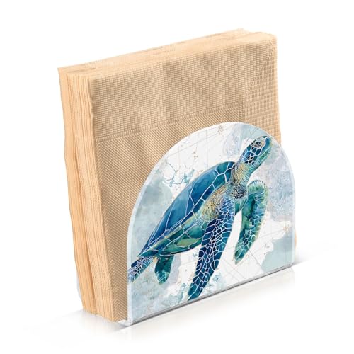 Sea Turtle Pattern Napkin Holder for Table Acrylic Tissue Dispenser - color: sea turtle pattern