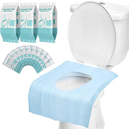 30 Pack Toilet Seat Covers Disposable100% Waterproof XL Individually Wrapped Disposable Toilet Seat Covers for Adults and Kids Potty Training, Travel Accessories for Public Restrooms Airplane Camping - size: 30 Pack, XL