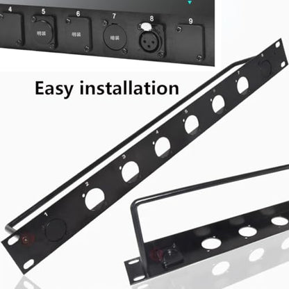 PENGLIN 10PCS Panel-Mount Blank Plate, D-Series Metal Rack Mount - color: Black, size: Two holes(10PCS)