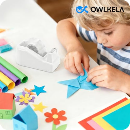 OWLKELA Lightweight Desktop Tape Dispenser, White, 1 Pack - color: White, size: 1 Pcs