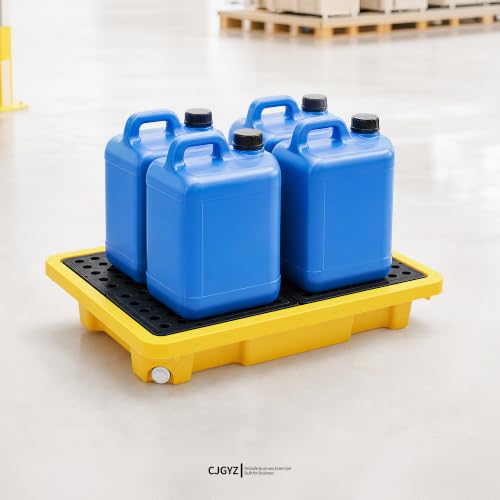 3 Set Spill Containment Pallet with Drain 26x14x4.7in 5.3Gal Capacity Spill Control for Countertop lab Chemical Containers Tabletop Garage Modular Nestable Easy (26x14x5in, 3 Pack) - size: 26x14x5in, 3 Pack