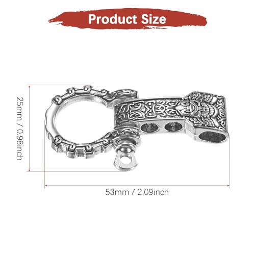 Paracord Bracelet Shackle Buckle [10PCS] - Adjustable Metal Pattern Bow Shackle Use for Survival Bracelets Belt & Outdoor Rope - [Silver-Flat Head] Screw Pin Anchor Buckles