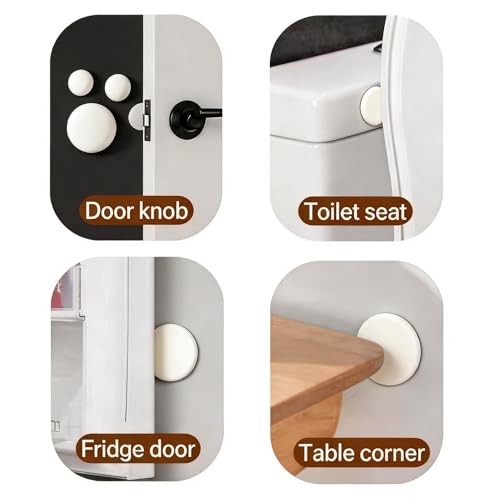 Door Stoppers for Wall, Silicone Door Knob Wall Protector, 2" Round White - size: 6Pcs, Round, White