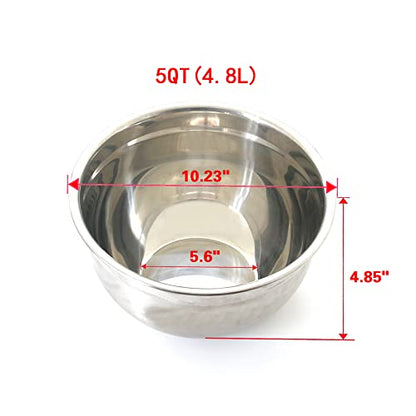 Stainless Steel Mixing Bowl for Baking Cooking and Food Storage Metal Kitchen Aid Mixing Bowls 5 Quart - size: 26CM