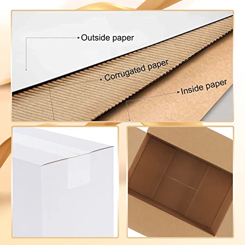 Calenzana 10x6x6 Shipping Boxes Set of 40, White Corrugated Cardboard Box for Mailing Packing Gifts Small Business - size: 10x6x6, style: 40 Pack