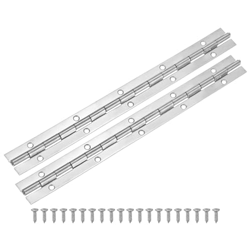 M METERXITY 2Pcs Piano Hinges 12", 1.2x0.06 Open Width Thick, Silver Tone - color: Silver Tone, size: 12x1.2x0.06"
