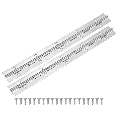 M METERXITY 2Pcs Piano Hinges 12", 1.2x0.06 Open Width Thick, Silver Tone - color: Silver Tone, size: 12x1.2x0.06"