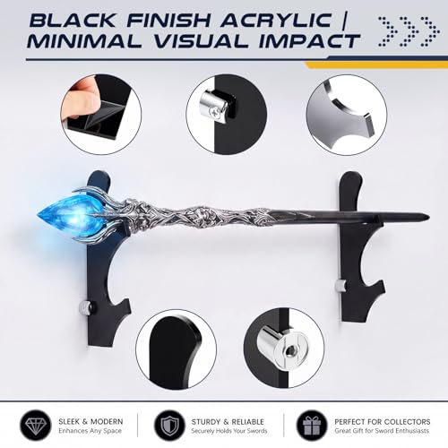 SiliFine 2 Pairs Saber Wall Mount Holder Saber Display Stand Rack