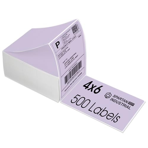 4" X 6" Purple Direct Thermal Fanfold Labels (500 Count, 1 Stack) - color: Purple