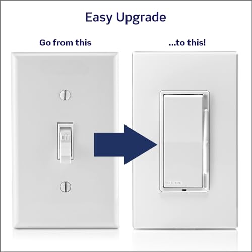 Leviton Decora Slide Dimmer Switch Antimicrobial Treated for Dimmable LED, Halogen and Incandescent Bulbs, DSL06-2AW, White