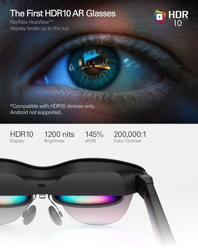 RayNeo Air 4 Pro AR/XR Glasses HDR10 201" Display, 120Hz 3D Movie Game