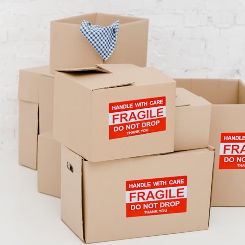 Hybsk 4x6 inch Do Not Drop Thank You Fragile Stickers Adhesive Label 100 Per Roll (4x6 inch) - size: 4x6 inch