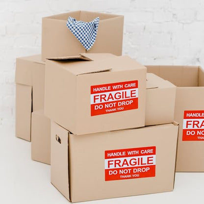 Hybsk 4x6 inch Do Not Drop Thank You Fragile Stickers Adhesive Label 100 Per Roll (4x6 inch) - size: 4x6 inch