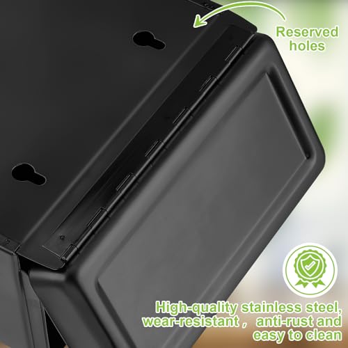 Tioncy 4 Pcs Sanitary Napkin Receptacle Wall Mounted,Black - color: Black