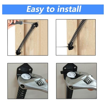 14 Inch Gate Spring, Adjustable Self Closing Gate Closer, Black, 2 Pack - size: 14 Inch