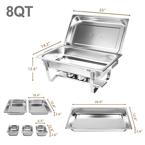 Valgus 4-Pack 8 Qt Stainless Steel Chafing Dish Buffet Set for Catering