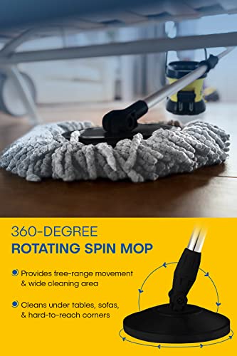 CycloMop® Commercial Spinning Spin Mop with Dolly Wheels - Heavy Duty Design for Years of Use