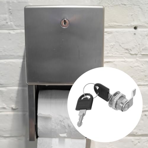 PRETYZOOM Cabinet Cam Lock Cylinder with Keys for Cabinet Mail Box Toolbox - size: 3.70X2.70X1.18CM
