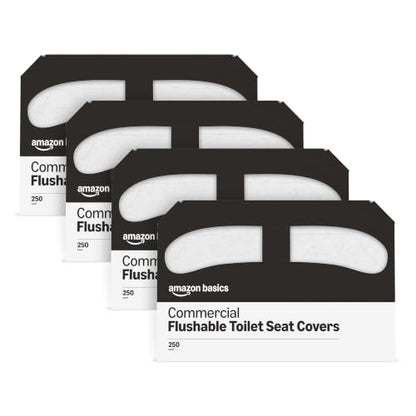 Amazon Basics Disposable Toilet Seat Covers, 4 Packs of 250 Count