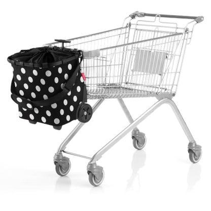 reisenthel carrycruiser dots White - Portable Shopping Trolley with Sturdy Aluminum Frame, Shoulder Strap and Removable mesh Inner Bag -Water-Repellent - color: Dots White