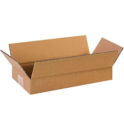 Box USA 25 Pack of Long Corrugated Cardboard Boxes, 12" L x 6" W x 2" H, Kraft, Shipping, Packing and Moving