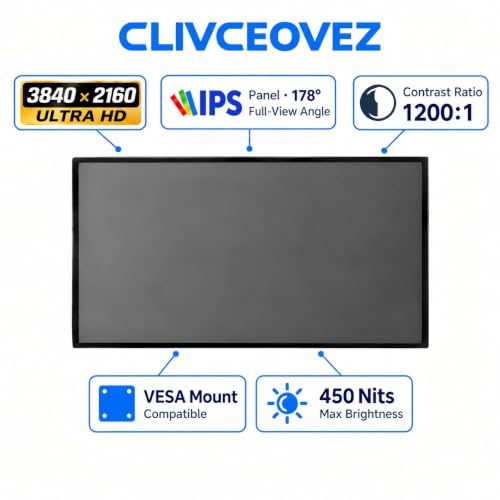50" 4K Wall Mount Digital Signage, 3840 x 2160P 16:9 Screen Monitor - size: 50inch 4K
