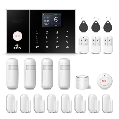 PGST A108F Wireless Home Alarm System with Door/Window and Motion Sensors
