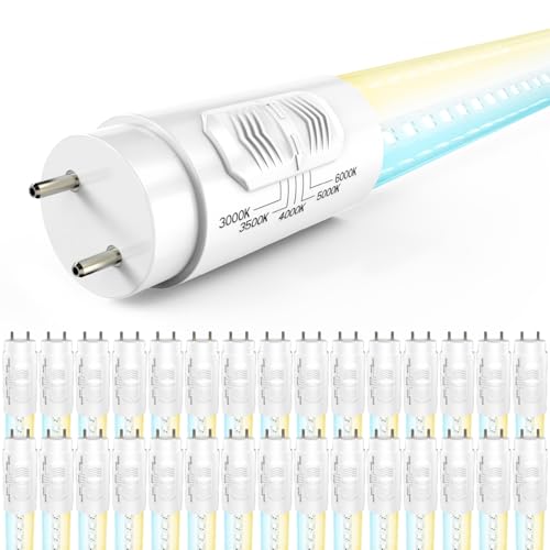 Sunco 30 Pack 4 Foot T8 LED Tube Light Bulbs, Ballast Bypass, 5CCT, 18W