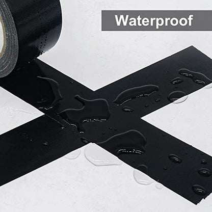2 Pack Duct Tape Heavy Duty,9 Mil Thickness,2 Inches x 30 Yards,Strong Industrial Strength,Flexible,No Residue,Waterproof and Tear by Hand,Multi-Use for Indoor & Outdoor Repairs(Black) - color: Black