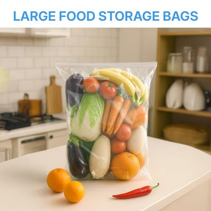 12Pcs Clear 18" x 24" Large Storage Plastic Bags, Zip Closure - size: 18x24 Inch(Pack of 12)