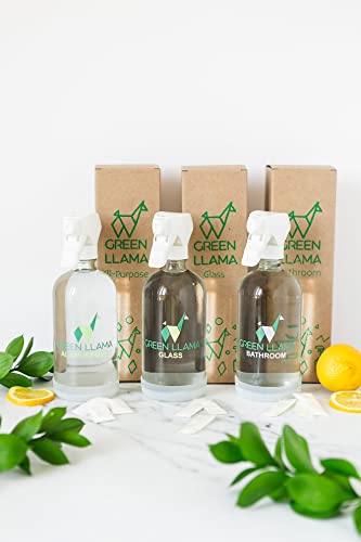 Green Llama Window and Glass Refill 3-Pack - Certified Compostable Packaging, Natural Cleaning Solution for Windows and Glass - Eco-Friendly and Sustainable - size: 3 Count (Pack of 1)