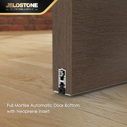 36'' Commercial Automatic Door Bottom, Mill Finish, 9/16" W x 1-3/8"H Aluminum Automatic Door Bottom, Full Mortise with Neoprene Insert, JS-4111RL - size: 36''
