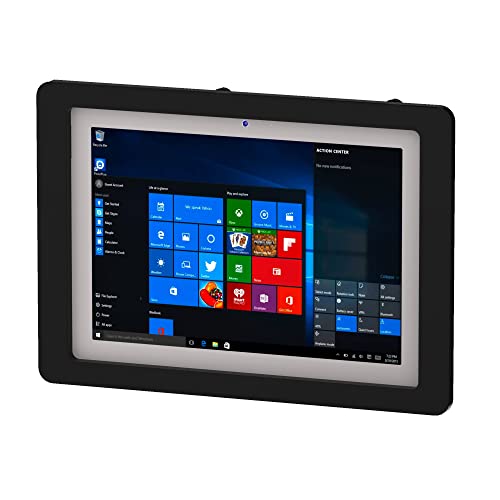 Anti-Theft Acrylic Case with 360 Rotate 180 Swivel Metal Desktop Stand for MS Surface GO 1/2/3/4 Tablet (Black) - color: Black, size: Surface GO 1/2/3/4