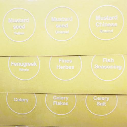 Spice Labels, 432Pcs Spice Labels Stickers 1.4in Waterproof Adhesive Round Preprinted Spice with Blank Label Tear Resistant Sticker for Kitchen Jars Caps Food Containers Organizers (Transparent) - color: T White