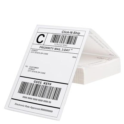 LLIKED 200 4x6 Fanfold Thermal Labels, Direct Thermal Shipping Labels - size: 200 Labels