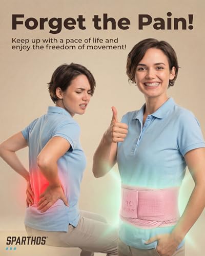 Sparthos Back Brace for Women & Men, Sciatica, Lower Back Pain - Pink-XS - color: Flamingo Pink