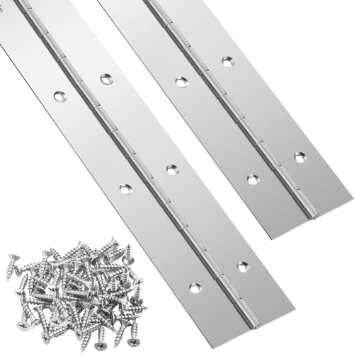 Gisafai 48 Inch 2 Pack Piano Hinges Heavy Duty Steel Continuous Hinge - size: 48 Inch