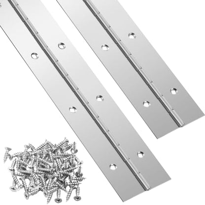 Gisafai 48 Inch 2 Pack Piano Hinges Heavy Duty Steel Continuous Hinge - size: 48 Inch