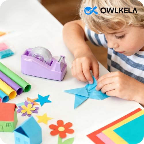 OWLKELA Lightweight Desktop Tape Dispenser, Purple, 1 Pack - color: Purple, size: 1 Pcs