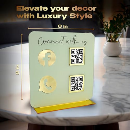 Skywin QR Code Sign for Business, Cash App QR Code Sign Stand - Beige - color: Beige