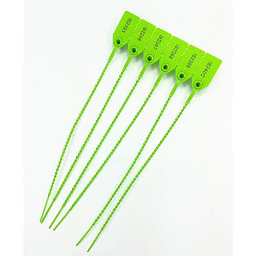 250mm Pull-Tite Security Seal Plastic Seals Signage Numbered Green (Package of 100) (Green) - color: Green, size: 100pcs