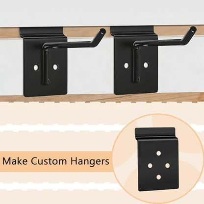 Pelopy 20 Pack Slatwall Metal Plate Mount Backplate Mounting Adapter to Make Items Slatwall Compatible Heavy Duty Steel Bracket with 4 Pre-Drilled Holes Backplate for Secure Display (Black) - style: Black