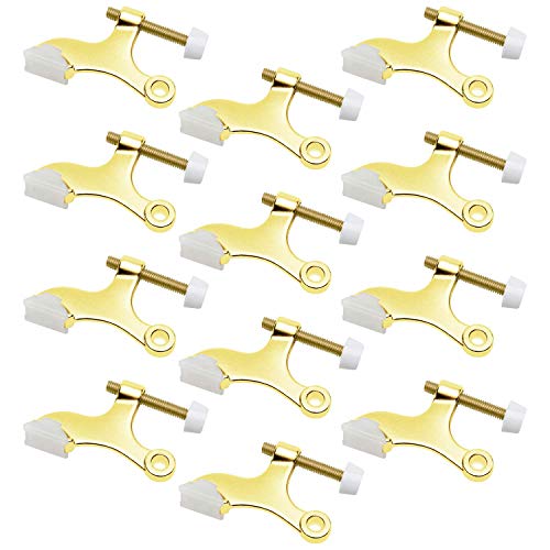 Nuk3y Hinge Pin Heavy Duty Adjustable Door Stop (12 Pack, Polished Brass) - color: Polished Brass, size: 12 Pack