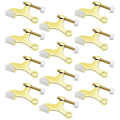 Nuk3y Hinge Pin Heavy Duty Adjustable Door Stop (12 Pack, Polished Brass) - color: Polished Brass, size: 12 Pack