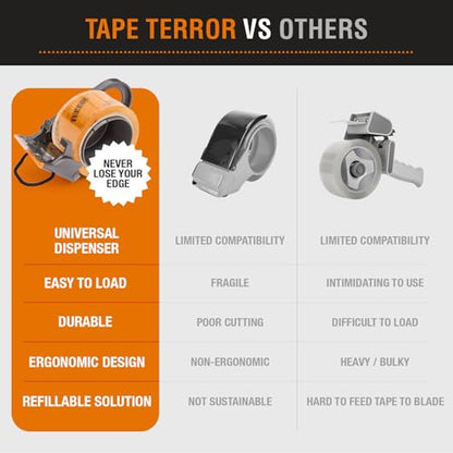 Heavy-Duty Clear Packing Tape (6 Rolls) - 48mm x 50m Per Roll - style: HD Tape – 6 Pack