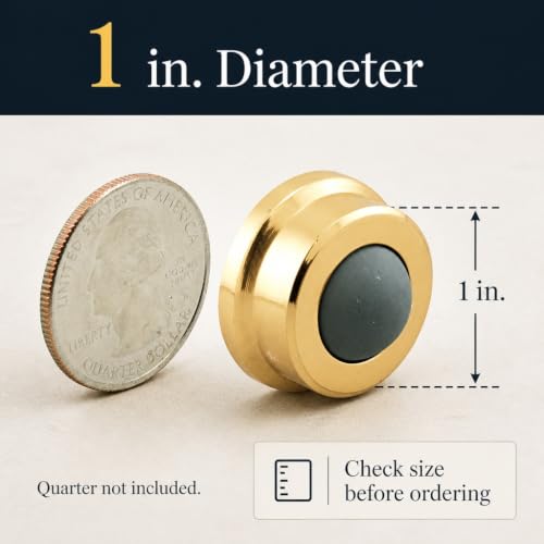 Prime-Line J 4570 1 In., Cast Brass, Bright Brass, Wall Stop with Convex Bumper (Single Pack) - color: Polished Brass, size: Pack of 1