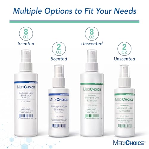 MediChoice Biological Odor Eliminator, Unscented, Pump Spray, 2 Ounce, 1314OE2241 (Each of 1)