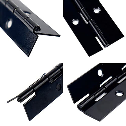 2PCS 14 inch Black Piano Hinges for Cabinet, Heavy Duty Continuous & Sliver Stainless Steel 304 Long Door Hinges for DIY Wood Craft Box - size: 14"(Black,2PCS )