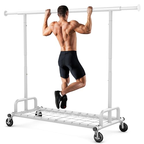 HOKEEPER Clothes Rack Collapsible Clothing Rack Capacity 525LBS White - color: White, size: 22"D x 75"W x 71"H
